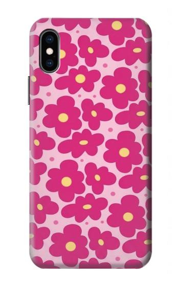S4097 Pink Floral Seamless Pattern Design Hülle Schutzhülle Taschen für iPhone X, iPhone XS