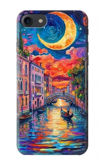 S4083 Colorful Painting Moonlit Venice City Hülle Schutzhülle Taschen für iPhone 7, iPhone 8, iPhone SE (2020) (2022)