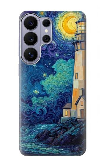 S4092 Moonlit Lighthouse Coastal Painting Hülle Schutzhülle Taschen für Samsung Galaxy S26 Ultra
