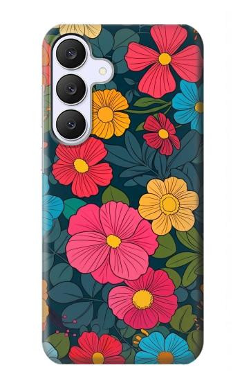 S4105 Vibrant Colorful Floral Pattern Hülle Schutzhülle Taschen für Samsung Galaxy S25 FE