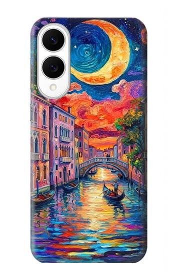S4083 Colorful Painting Moonlit Venice City Hülle Schutzhülle Taschen für Samsung Galaxy S25 Edge