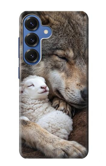 S4089 Gentle Wolf And Lamb Friendship Art Hülle Schutzhülle Taschen für Samsung Galaxy S25