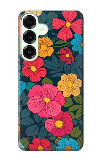 S4105 Vibrant Colorful Floral Pattern Hülle Schutzhülle Taschen für Samsung Galaxy S25 Plus