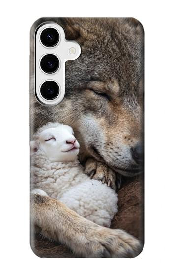 S4089 Gentle Wolf And Lamb Friendship Art Hülle Schutzhülle Taschen für Samsung Galaxy S24 Plus