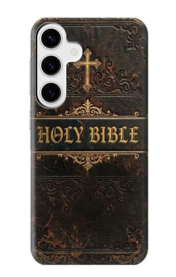 S4109 Vintage Antique Bible Book Cover Art Hülle Schutzhülle Taschen für Samsung Galaxy S24 Plus