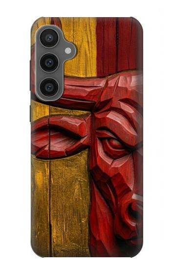 S4098 Span Bull Carved Artwork Hülle Schutzhülle Taschen für Samsung Galaxy S23 FE