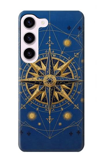 S4086 Nautical Compass Maritime Design Hülle Schutzhülle Taschen für Samsung Galaxy S23