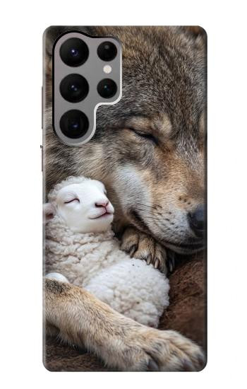S4089 Gentle Wolf And Lamb Friendship Art Hülle Schutzhülle Taschen für Samsung Galaxy S23 Ultra
