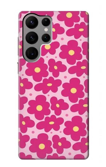 S4097 Pink Floral Seamless Pattern Design Hülle Schutzhülle Taschen für Samsung Galaxy S23 Ultra