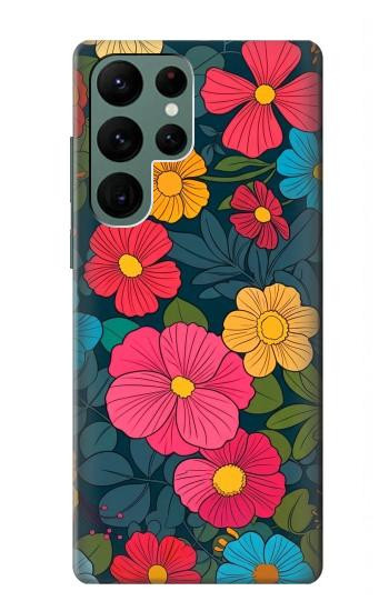 S4105 Vibrant Colorful Floral Pattern Hülle Schutzhülle Taschen für Samsung Galaxy S22 Ultra