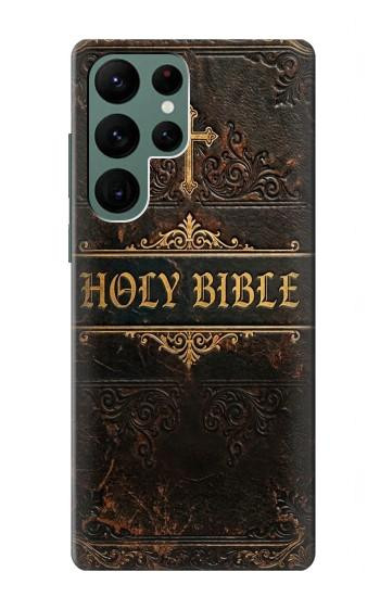 S4109 Vintage Antique Bible Book Cover Art Hülle Schutzhülle Taschen für Samsung Galaxy S22 Ultra