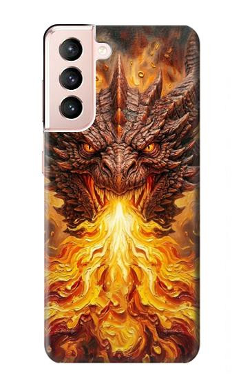 S4090 Epic Fire Dragon Fantasy Illustration Hülle Schutzhülle Taschen für Samsung Galaxy S21 5G