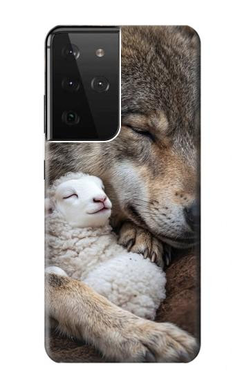 S4089 Gentle Wolf And Lamb Friendship Art Hülle Schutzhülle Taschen für Samsung Galaxy S21 Ultra 5G
