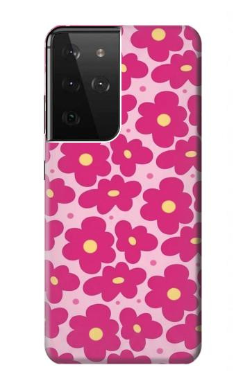 S4097 Pink Floral Seamless Pattern Design Hülle Schutzhülle Taschen für Samsung Galaxy S21 Ultra 5G