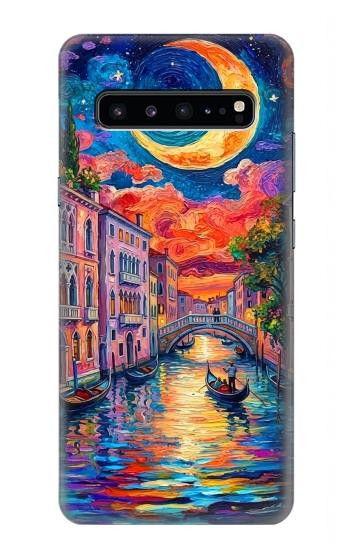 S4083 Colorful Painting Moonlit Venice City Hülle Schutzhülle Taschen für Samsung Galaxy S10 5G