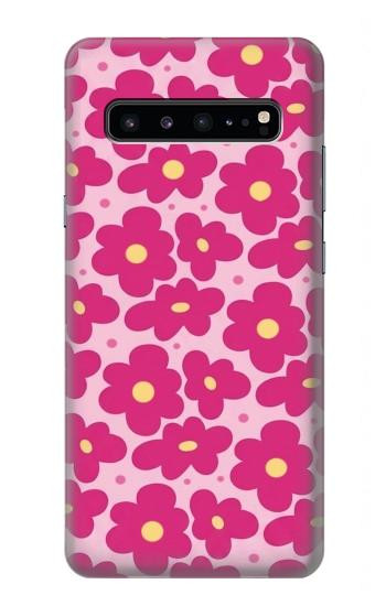 S4097 Pink Floral Seamless Pattern Design Hülle Schutzhülle Taschen für Samsung Galaxy S10 5G