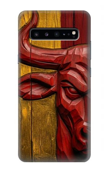 S4098 Span Bull Carved Artwork Hülle Schutzhülle Taschen für Samsung Galaxy S10 5G