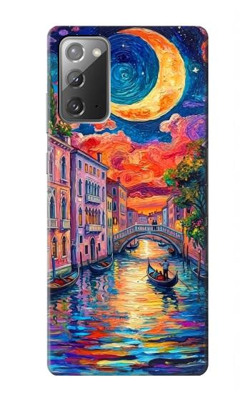 S4083 Colorful Painting Moonlit Venice City Hülle Schutzhülle Taschen für Samsung Galaxy Note 20