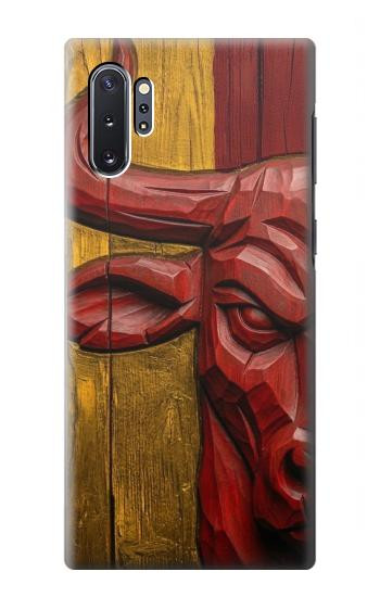 S4098 Span Bull Carved Artwork Hülle Schutzhülle Taschen für Samsung Galaxy Note 10 Plus