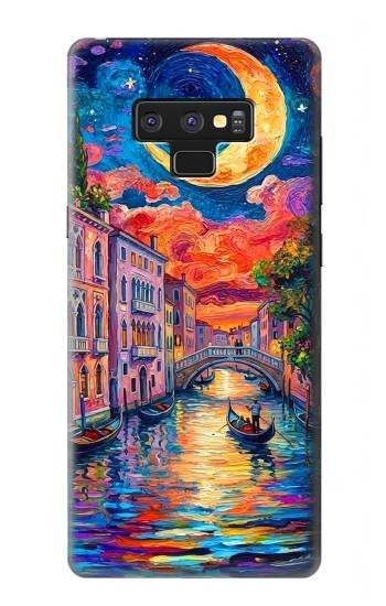 S4083 Colorful Painting Moonlit Venice City Hülle Schutzhülle Taschen für Note 9 Samsung Galaxy Note9