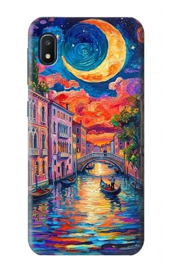 S4083 Colorful Painting Moonlit Venice City Hülle Schutzhülle Taschen für Samsung Galaxy A10e