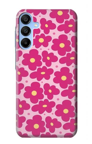 S4097 Pink Floral Seamless Pattern Design Hülle Schutzhülle Taschen für Samsung Galaxy A15 5G