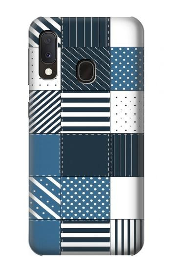 S4082 Modern Geometric Patchwork Pattern Hülle Schutzhülle Taschen für Samsung Galaxy A20e