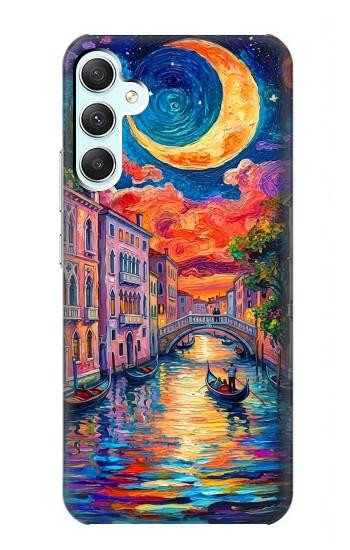 S4083 Colorful Painting Moonlit Venice City Hülle Schutzhülle Taschen für Samsung Galaxy A34 5G