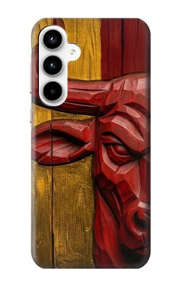 S4098 Span Bull Carved Artwork Hülle Schutzhülle Taschen für Samsung Galaxy A35 5G