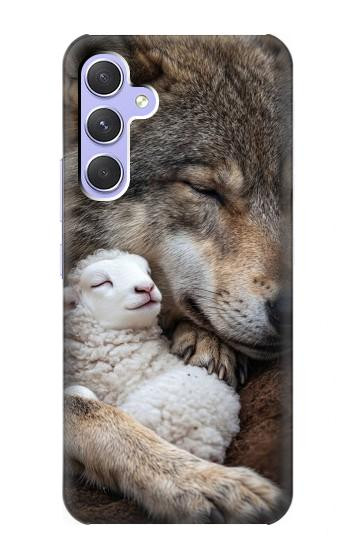 S4089 Gentle Wolf And Lamb Friendship Art Hülle Schutzhülle Taschen für Samsung Galaxy A54 5G