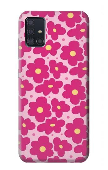 S4097 Pink Floral Seamless Pattern Design Hülle Schutzhülle Taschen für Samsung Galaxy A51