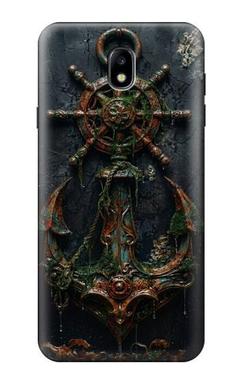 S4106 Vintage Maritime Anchor Helm Art Hülle Schutzhülle Taschen für Samsung Galaxy J7 (2018), J7 Aero, J7 Top, J7 Aura, J7 Crown, J7 Refine, J7 Eon, J7 V 2nd Gen, J7 Star