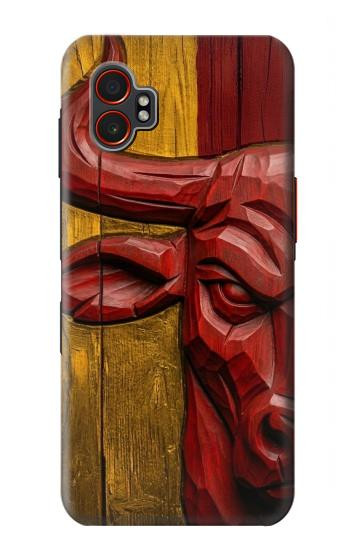 S4098 Span Bull Carved Artwork Hülle Schutzhülle Taschen für Samsung Galaxy XCover7 Pro