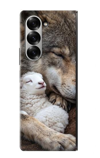 S4089 Gentle Wolf And Lamb Friendship Art Hülle Schutzhülle Taschen für Samsung Galaxy Z Fold 7