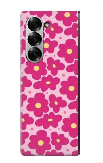 S4097 Pink Floral Seamless Pattern Design Hülle Schutzhülle Taschen für Samsung Galaxy Z Fold 7