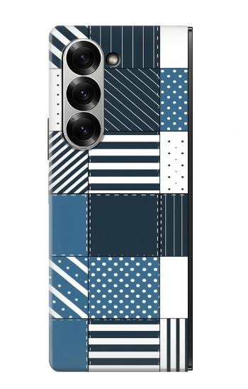 S4082 Modern Geometric Patchwork Pattern Hülle Schutzhülle Taschen für Samsung Galaxy Z Fold 6