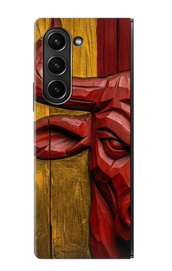 S4098 Span Bull Carved Artwork Hülle Schutzhülle Taschen für Samsung Galaxy Z Fold 5