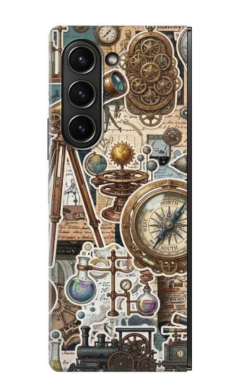 S4100 Vintage Scientific Discovery Collage Hülle Schutzhülle Taschen für Samsung Galaxy Z Fold 5
