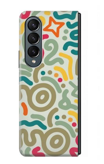 S4078 Abstract Colorful Doodle Pattern Hülle Schutzhülle Taschen für Samsung Galaxy Z Fold 4