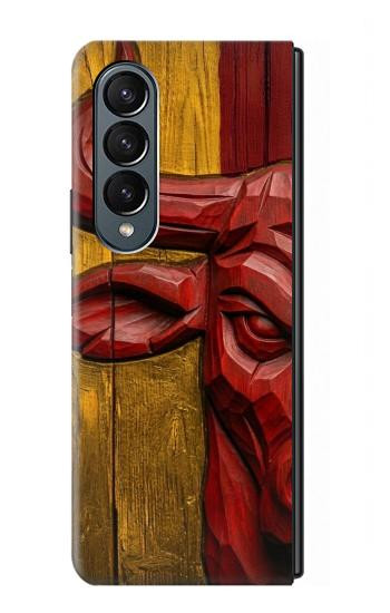 S4098 Span Bull Carved Artwork Hülle Schutzhülle Taschen für Samsung Galaxy Z Fold 4