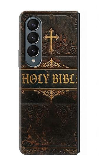 S4109 Vintage Antique Bible Book Cover Art Hülle Schutzhülle Taschen für Samsung Galaxy Z Fold 4