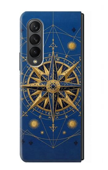 S4086 Nautical Compass Maritime Design Hülle Schutzhülle Taschen für Samsung Galaxy Z Fold 3 5G