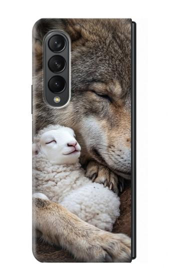 S4089 Gentle Wolf And Lamb Friendship Art Hülle Schutzhülle Taschen für Samsung Galaxy Z Fold 3 5G