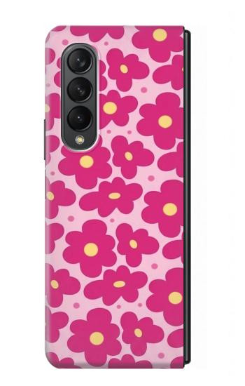 S4097 Pink Floral Seamless Pattern Design Hülle Schutzhülle Taschen für Samsung Galaxy Z Fold 3 5G
