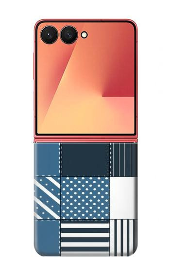 S4082 Modern Geometric Patchwork Pattern Hülle Schutzhülle Taschen für Samsung Galaxy Z Flip 7