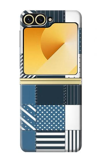 S4082 Modern Geometric Patchwork Pattern Hülle Schutzhülle Taschen für Samsung Galaxy Z Flip 6, Flip 7 FE