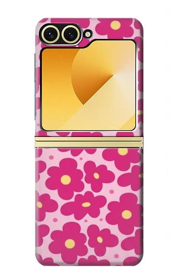S4097 Pink Floral Seamless Pattern Design Hülle Schutzhülle Taschen für Samsung Galaxy Z Flip 6, Flip 7 FE