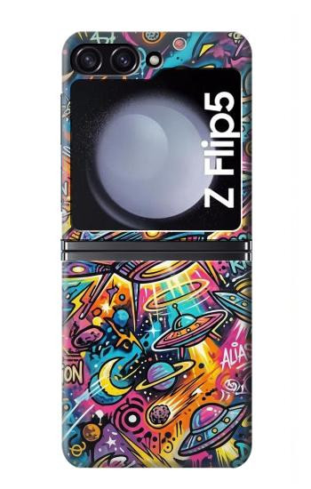 S4085 Cosmic Spaceship Psychedelic Art Hülle Schutzhülle Taschen für Samsung Galaxy Z Flip 5