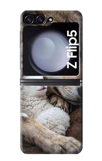 S4089 Gentle Wolf And Lamb Friendship Art Hülle Schutzhülle Taschen für Samsung Galaxy Z Flip 5