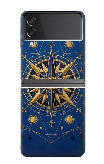 S4086 Nautical Compass Maritime Design Hülle Schutzhülle Taschen für Samsung Galaxy Z Flip 4